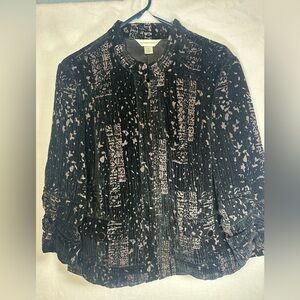 Christopher & Banks Black and Pink Blouse